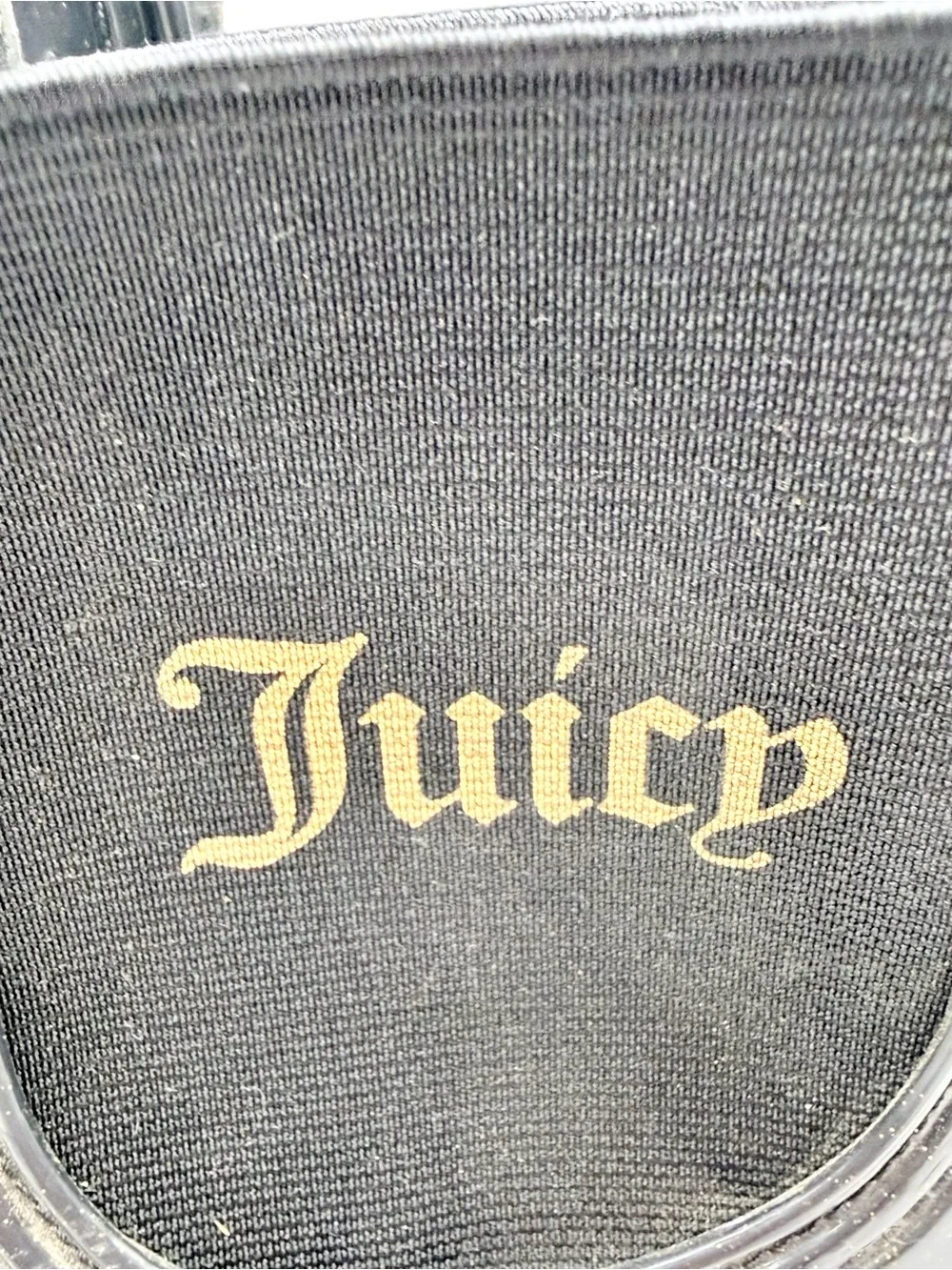 Juicy Couture Rori Rain Boots Ankle Black Gold Sparkle Size 10 Waterproof EUC